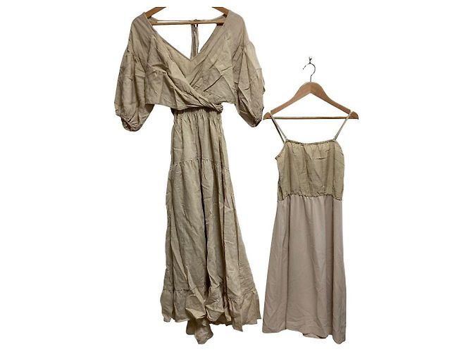 Autre Marque Vestido largo Cache-coeur Snidel Beige