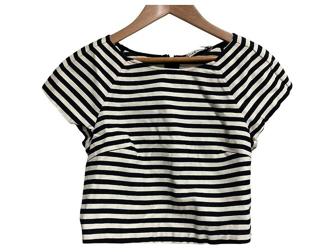 Autre Marque Top de algodón a rayas alice+olivia Negro