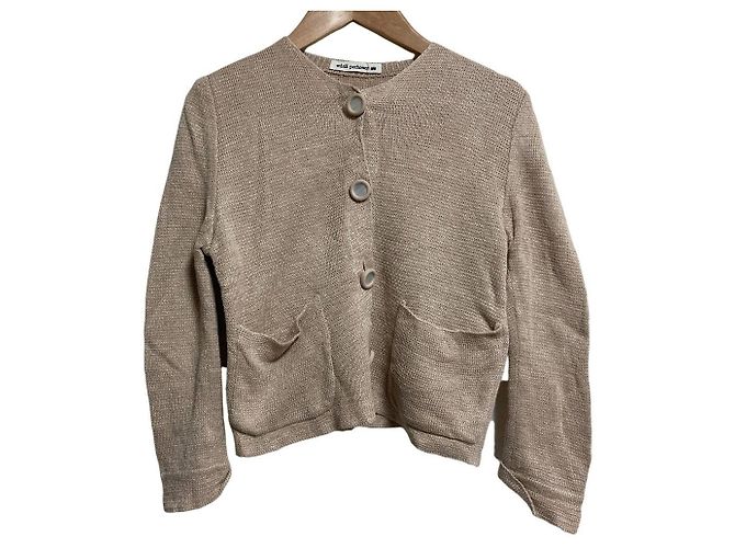Autre Marque mina perhonen nostalgia Strickjacke aus Leinen Beige