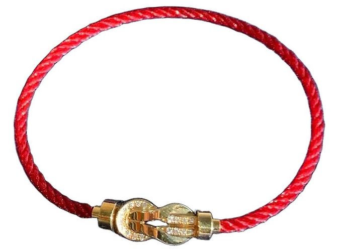 Bracciale Fred Force 10 Cordino Rosso e Diamanti D'oro
