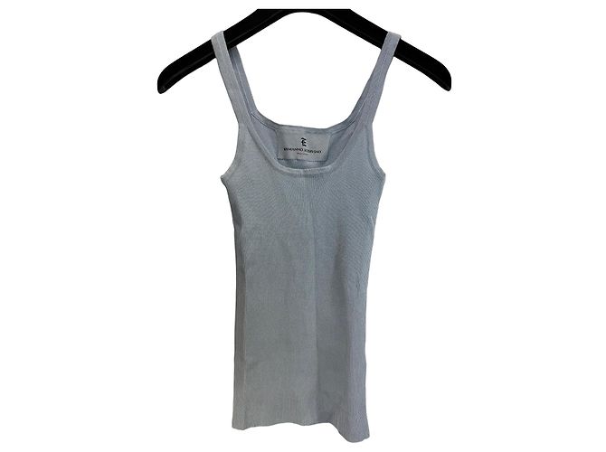 Ermanno Scervino Top de Alças Canelado Azul claro