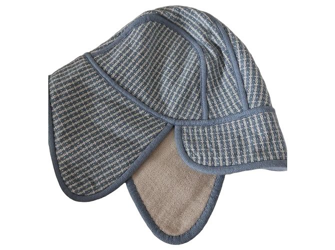 Hermès Babyhut Weiß Blau