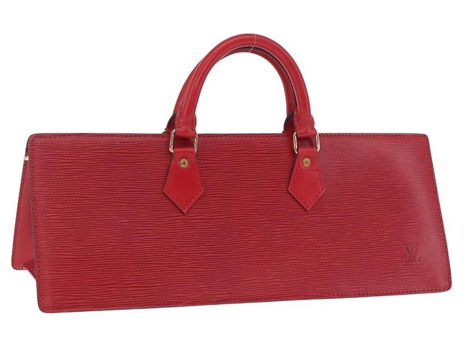 LOUIS VUITTON Epi Sac Triangle Hand Bag Red M52097 LV Auth 206342 Rouge