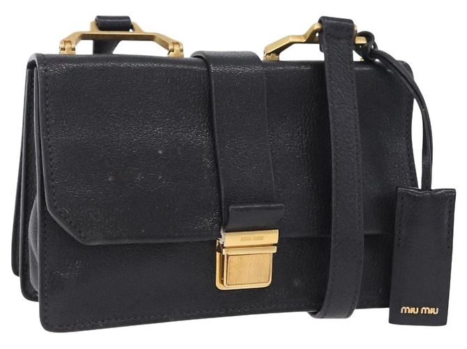 Borsa a tracolla Miu Miu Madras in pelle nera e oro Auth 203815 Nero D'oro