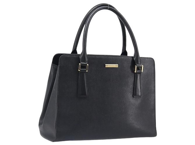 Borsa a mano BURBERRY in pelle nera e oro Auth ep16231 Nero D'oro