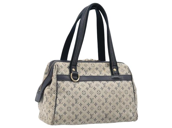 LOUIS VUITTON Monogram Mini Josephine PM Hand Bag Blue M92049 LV Auth bs37106