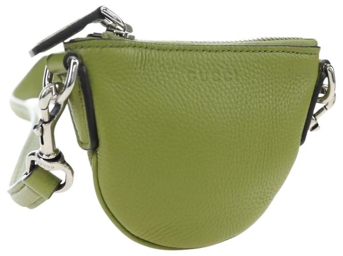 Borsa a tracolla mini GUCCI Web Sherry Line in pelle Verde Argento 821831 Auth 205894V