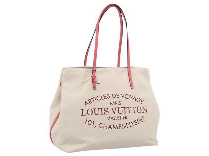 Borsa Cabas MM LOUIS VUITTON Canvas White M94502 LV Auth ep16110A Bianco