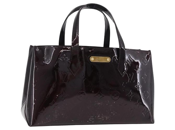 LOUIS VUITTON Monogram Vernis Wilshire PM Hand Bag Amarante M93641 Auth 206294A Burdeos