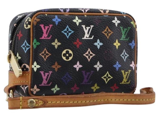 LOUIS VUITTON Monogram Multicolor Trousse Wapity Pouch Black M58034 Auth 206275A Nero