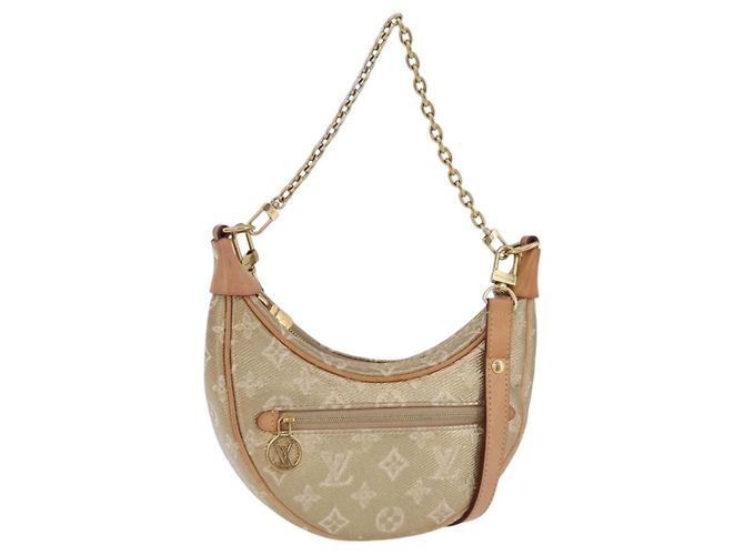 LOUIS VUITTON Monogram Laminated Jacquard Loop Bag Gold M22928 LV Auth 206273SAM D'oro