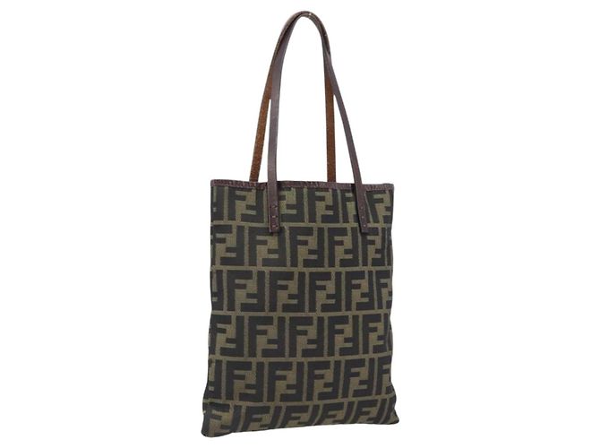 Sac à main FENDI Zucca Canvas Marron Auth mr3027