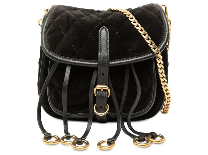 Bolsa tiracolo Prada Impuntu Velluto Corsaire preta Preto