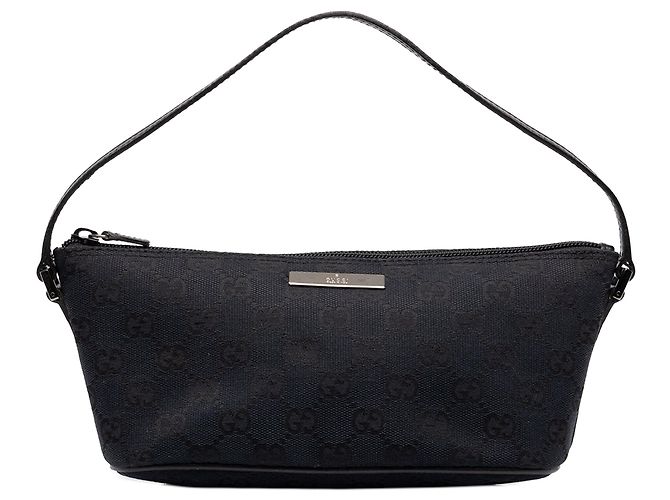 Borsa a tracolla Boat Gucci GG Canvas Nera Nero