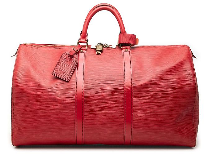 Sac de voyage Louis Vuitton Epi Keepall 50 rouge