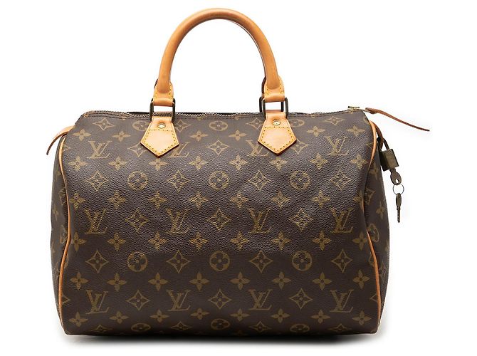 Sac Boston Louis Vuitton Monogram Speedy 30 Marron