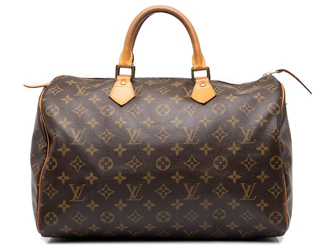Sac Boston Louis Vuitton Monogram Speedy 35 Marron