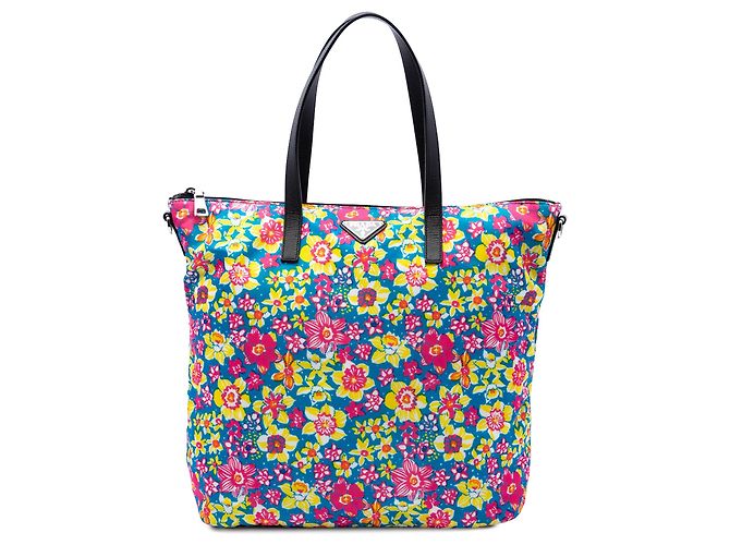 Bolsa Prada Tessuto Stampato Azul
