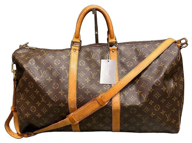 Louis Vuitton Keepall Bandoulière 55 Monogram Castaño Monograma