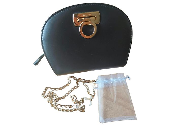 Salvatore Ferragamo Borsa a Tracolla Gancini Pelle Nera Nero