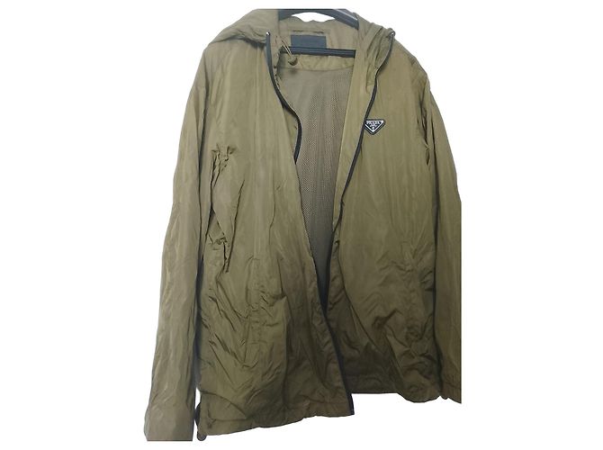 Prada Khaki Nylon Hooded Jacket