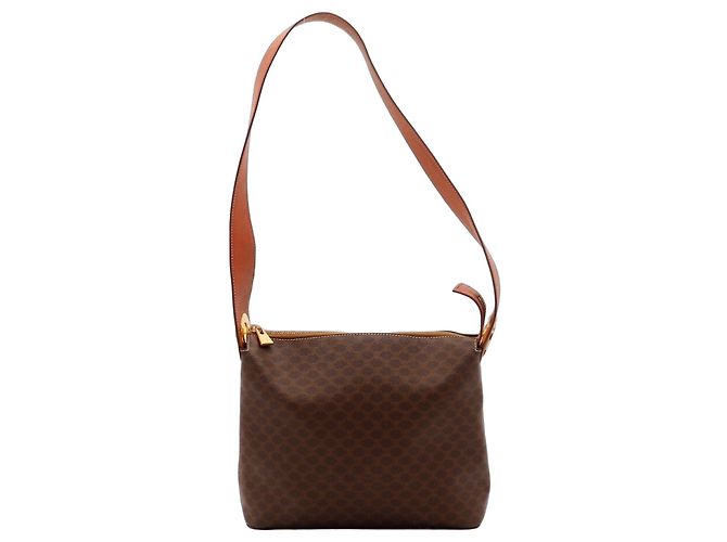 Céline Celine Schultertasche Macadam Muster Braun
