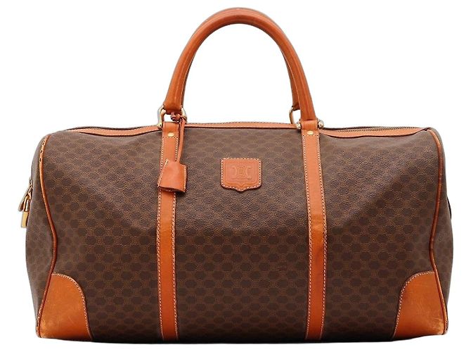 Bolsa Boston Céline Macadam Monograma Marrom