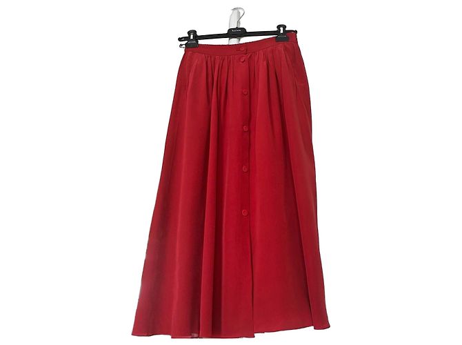 Autre Marque Gonna lunga in seta rossa forte_forte 'Resort' Rosso