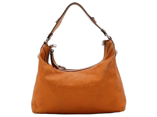 Gucci Guccissima Bolsa Hobo em Couro Marrom