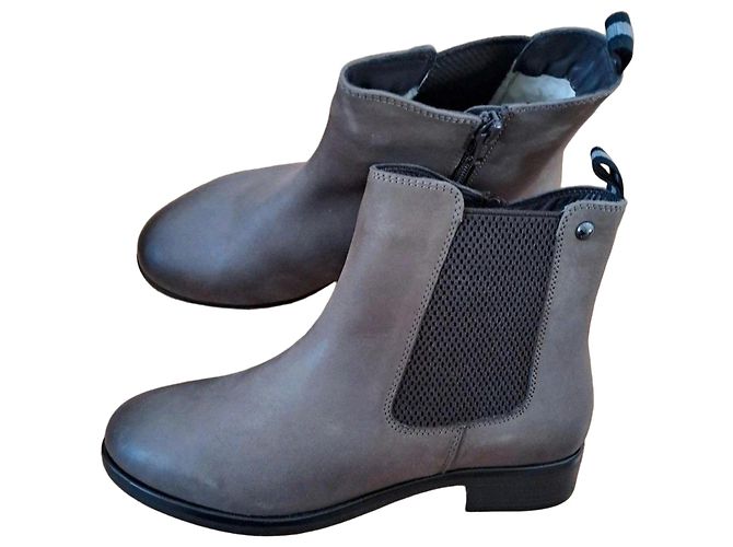 Autre Marque Salamander Botines de Piel Gris pardo