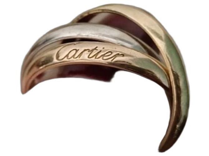 Cartier Trinity Ring aus Gelb-, Weiß- und Roségold Silber Zebra-druck Haselnuss