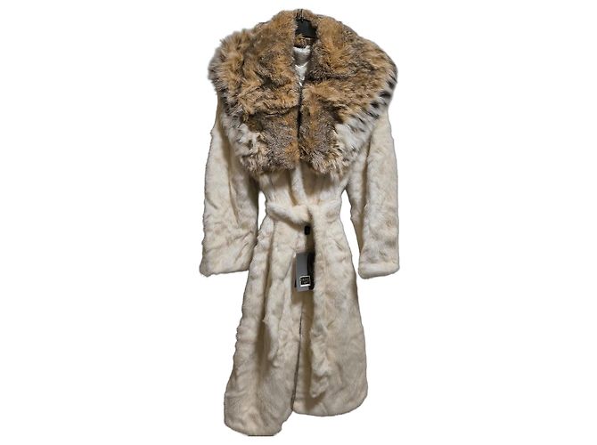 Autre Marque Cappotto Gelotti Visone Bianco e Lince
