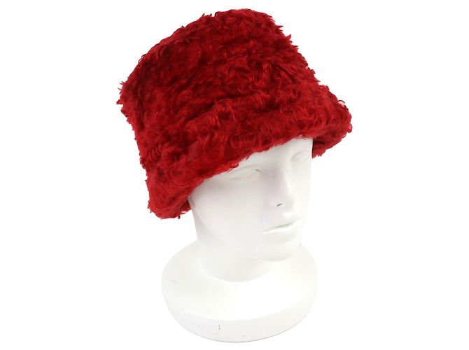 Miu Miu MIUMIU Mohair Blend Bucket Hat Red
