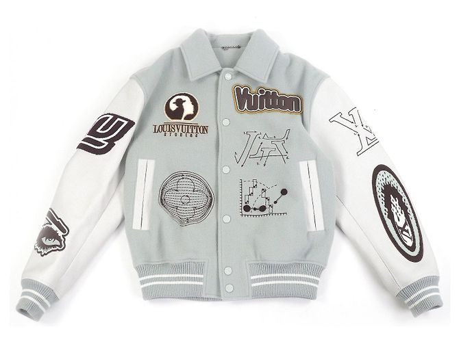 Louis Vuitton Stajan Leather Jacket Brown White Blue