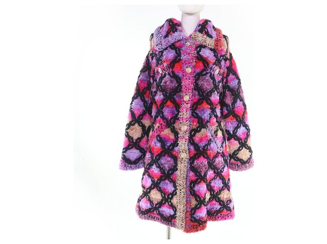 Cappotto in misto seta CHANEL COCONEIGE Multicolore