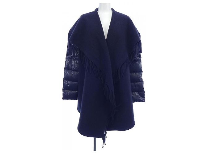Abrigo de cuero Moncler Azul Azul marino