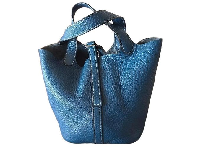 Bolsa Hermès Picotin Lock Blue Jean Azul