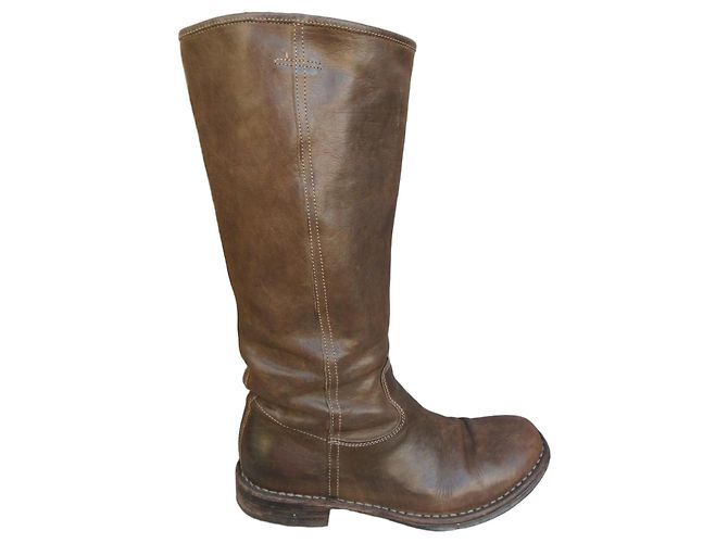 Autre Marque Fiorentini + Baker braune Lederstiefel
