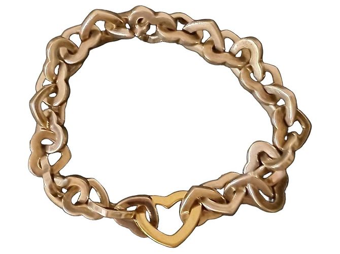 Bracciale Tiffany & Co. Heart Link Argento e Oro Giallo D'oro Silver hardware