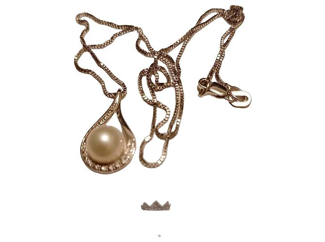 Autre Marque Collana Miluna in oro bianco con perla e diamanti