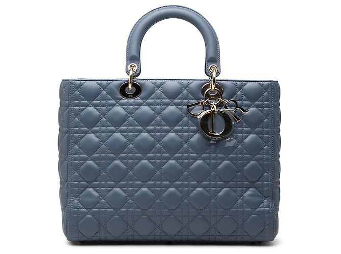 Dior Blue Large Lambskin Cannage Lady Dior Bleu Bleu clair