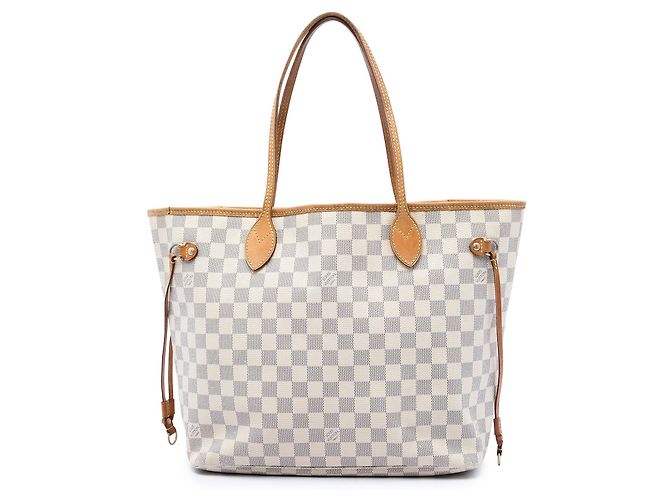 Louis Vuitton White Damier Azur Neverfull MM Branco