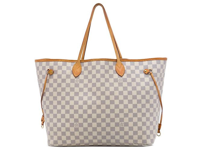 Louis Vuitton White Damier Azur Neverfull GM Branco