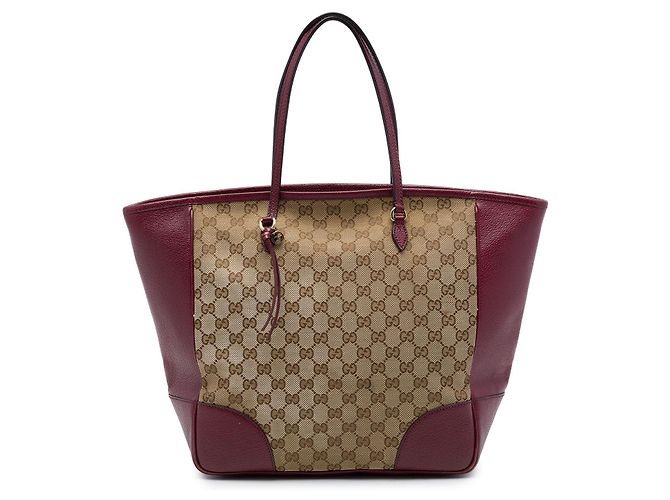 Tote Gucci Bree em tela GG bege e couro de bezerro