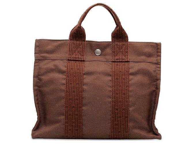 Hermès Brown Canvas Herline PM Marron