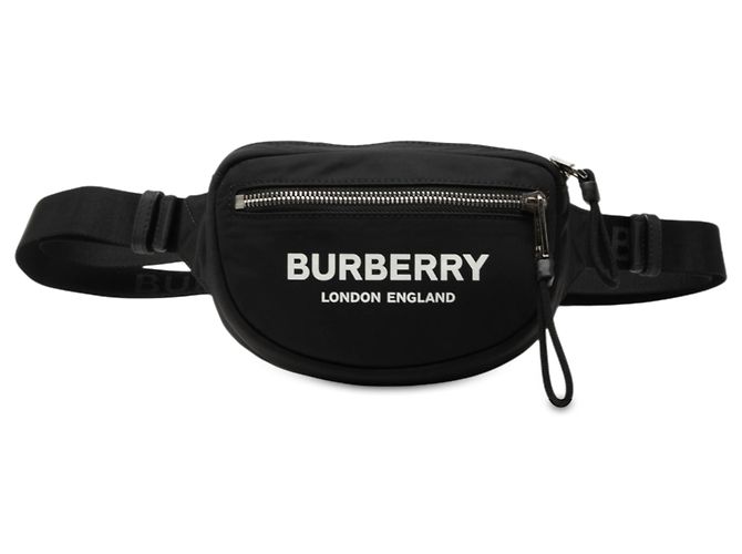 Borsa a tracolla Burberry Black Nylon Logo Cannon Nero