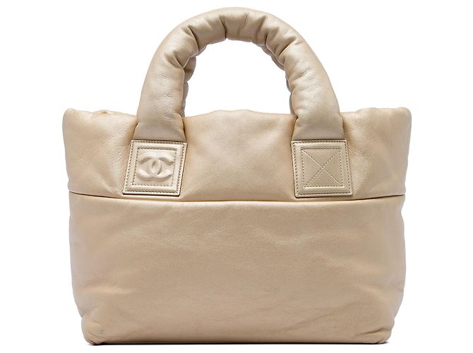 Chanel Coco Cocoon Reversible Tote Small em pele de cordeiro dourada Dourado