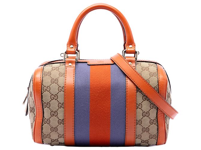 Bolso Boston Gucci Beige Small GG Canvas Web Joy