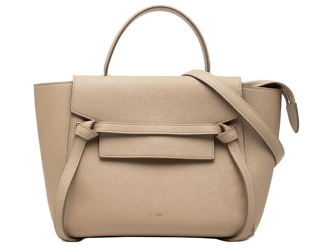 Belt Bag Céline Borsa cintura Celine in pelle di vitello Micro Grained Beige