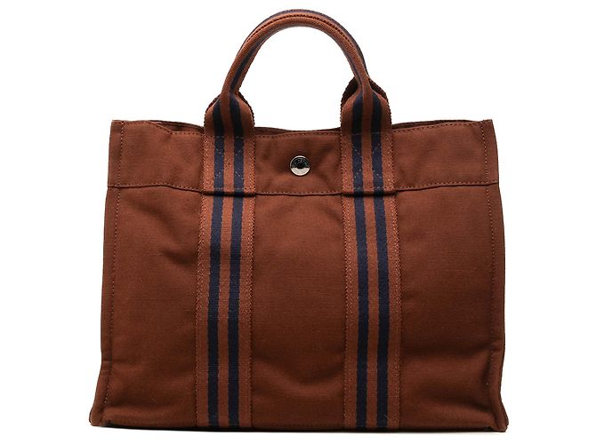 Hermès Brown Canvas Fourre Tout PM